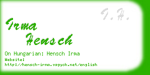 irma hensch business card